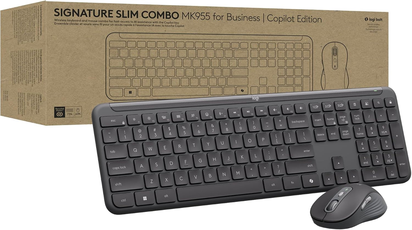 Combo Logitech Signature Slim MK955 para empresas - Edición Copilot...