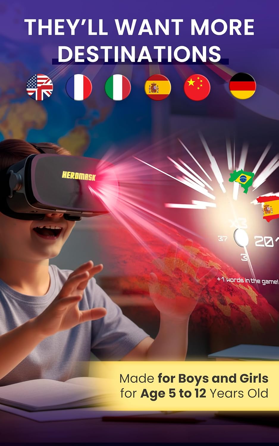 Auriculares Heromask VR para niños de 5 a 12 años · Juegos de geogr...