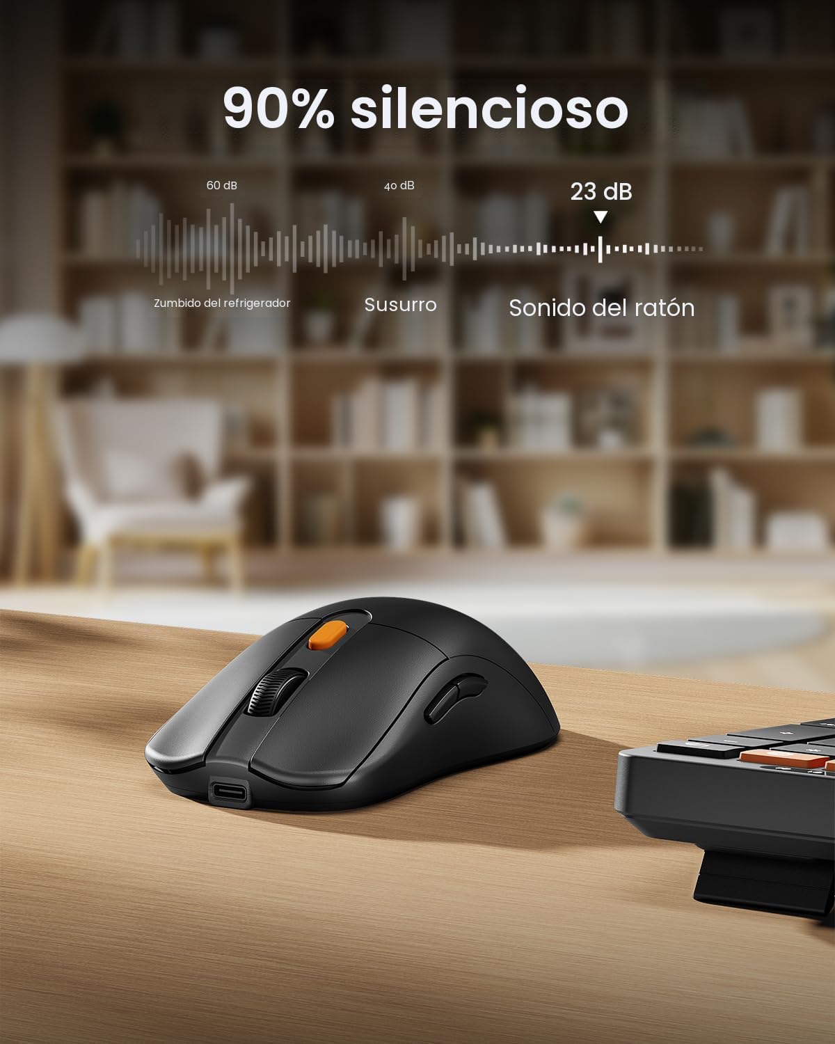 ProtoArc Combo de teclado y mouse Bluetooth, KM60 Bluetooth + USB m...