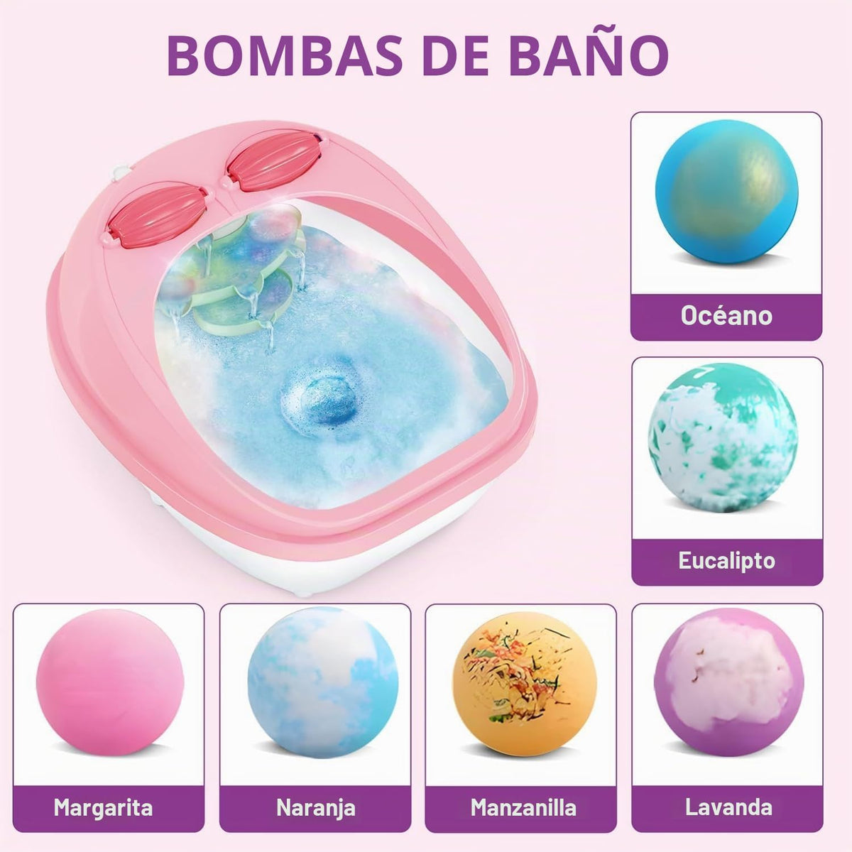 Kit de spa de pies para niñas de 6 a 12 años, juego de arte de uñas...