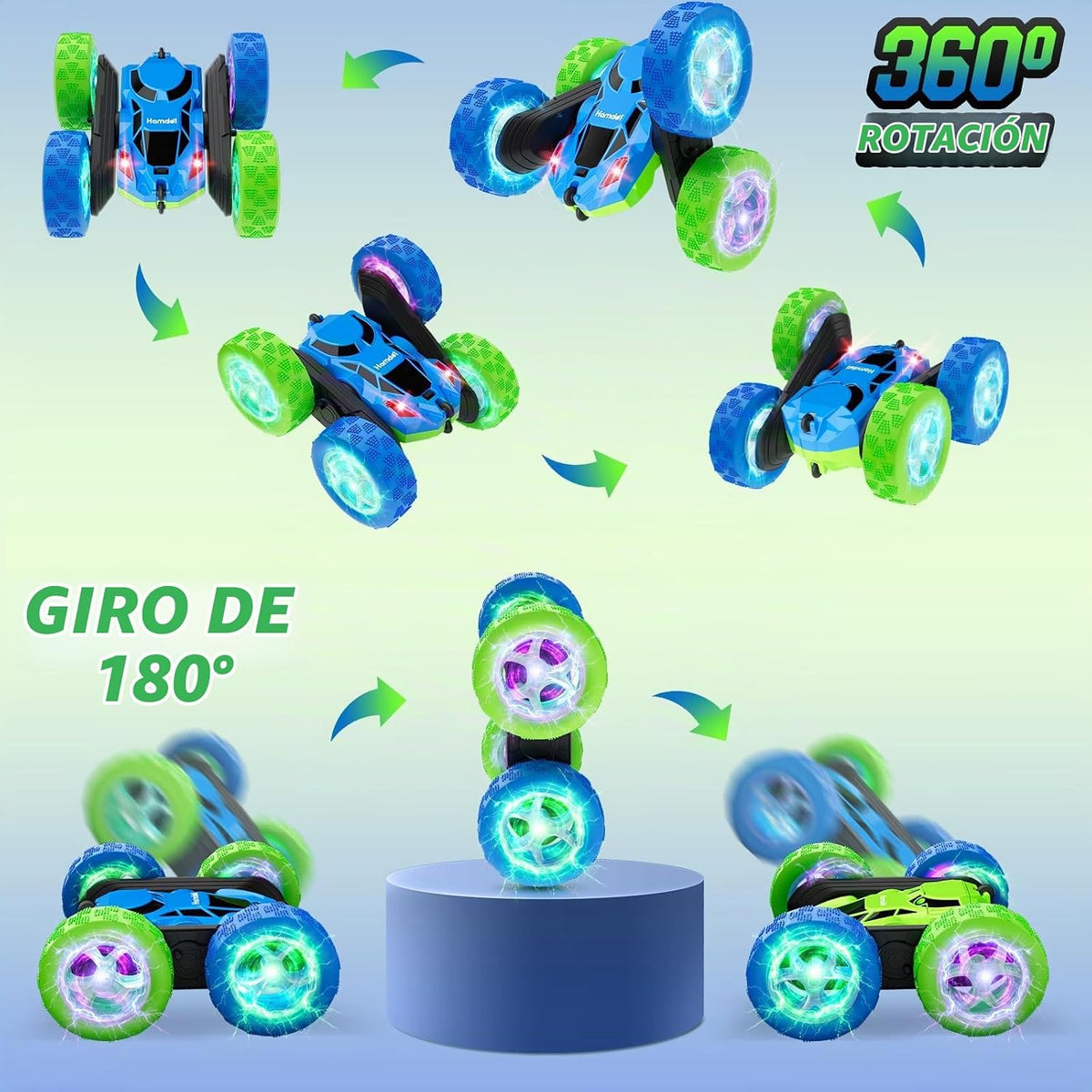 Hamdol Coches de juguete RC para niños de 6 a 12 años, auto girator...