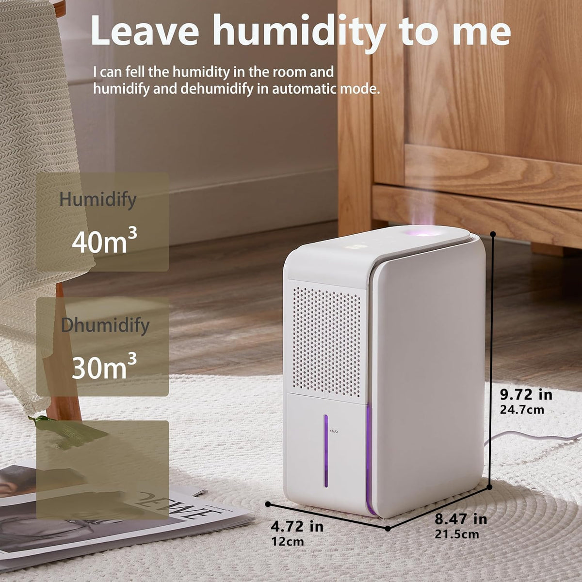 Deshumidificador, humidificador y filtración de aire y difusor de a...