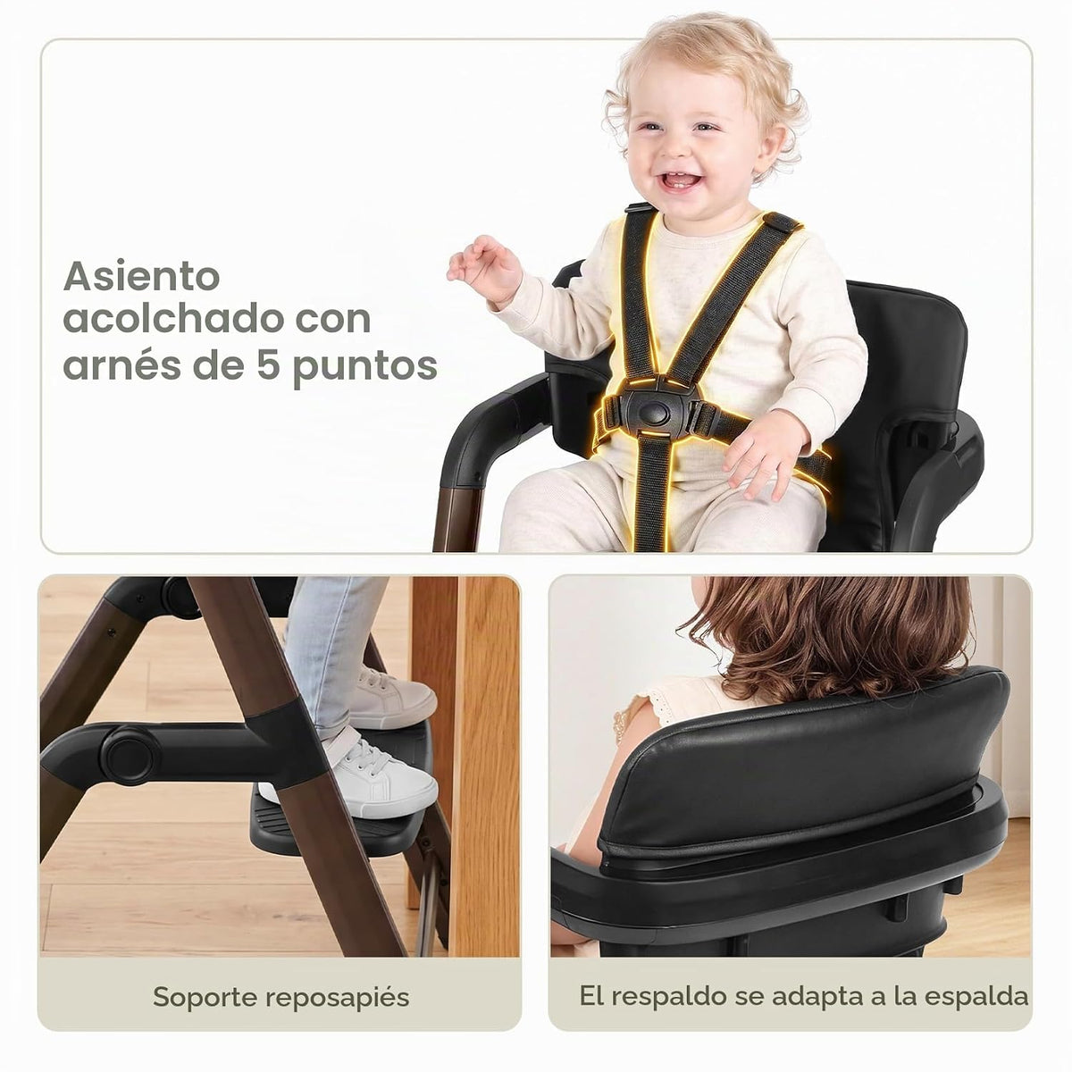 Ezebaby Silla alta para bebés y niños pequeños: sillas altas plegab...