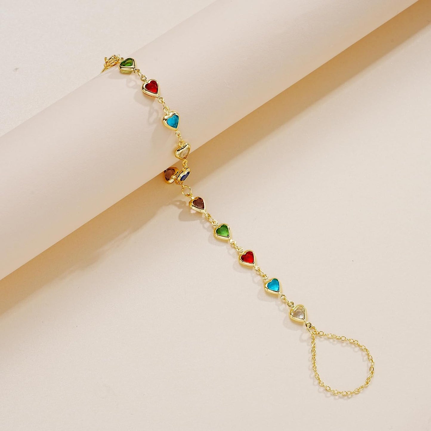 3 piezas de pulseras de cadena de mano chapadas en oro de 14 quilat...