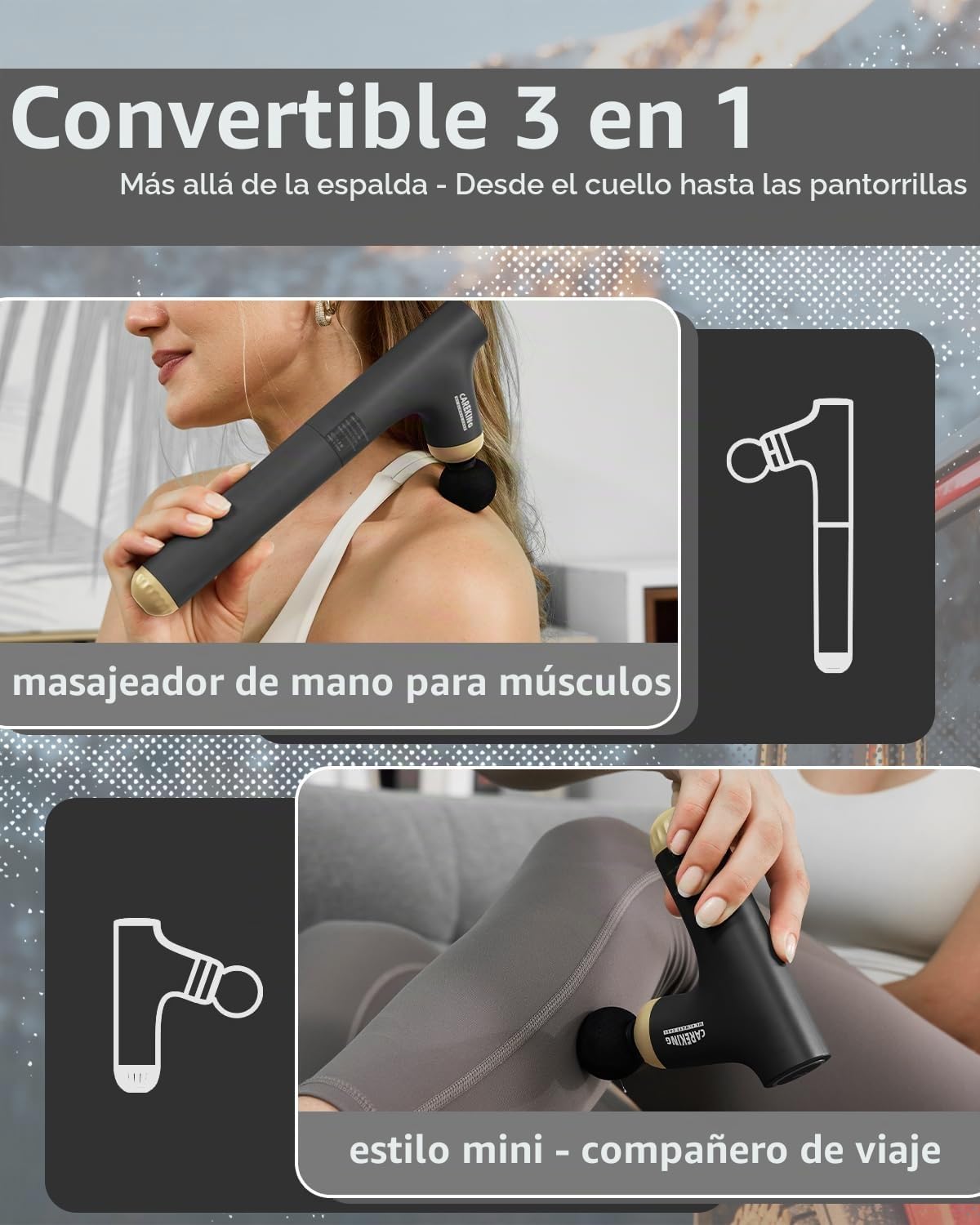 CAREKING WE ALWAYS CARE Pistola de masaje muscular 3 en 1 con mango...