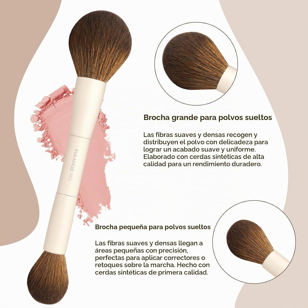 MAANGE 20 brochas de maquillaje con caja de regalo, férulas de alum...