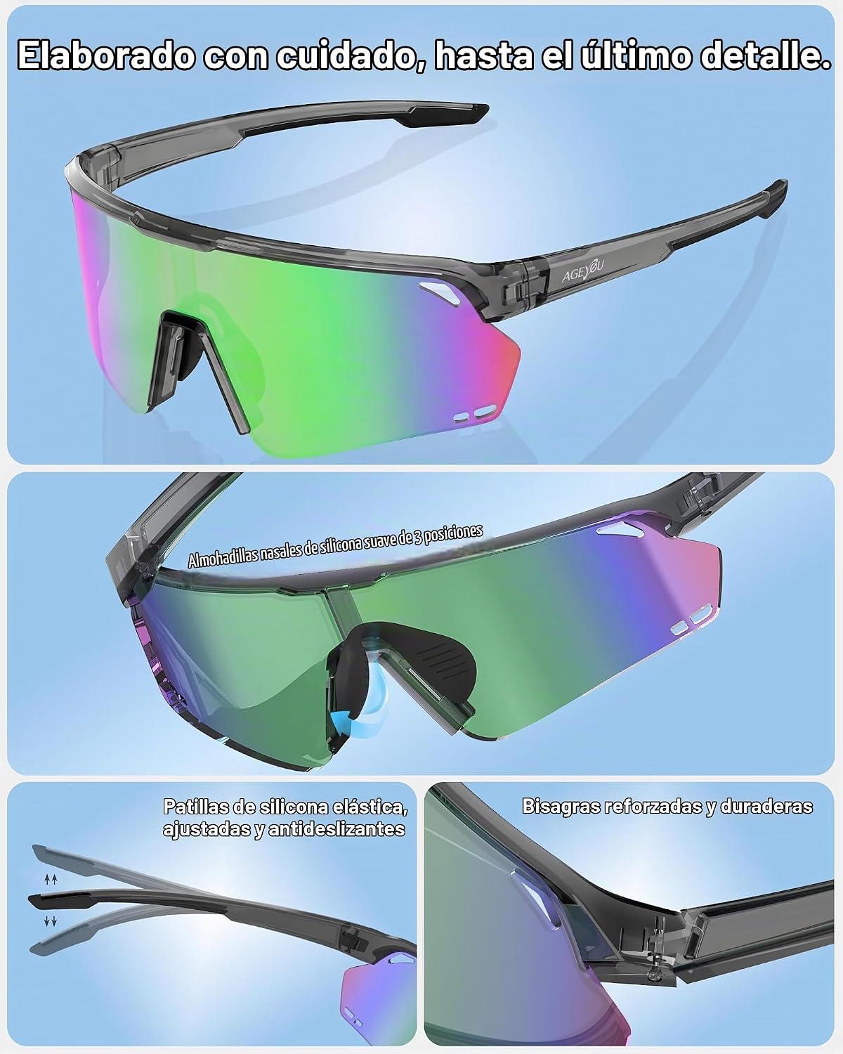 AGEYOU Gafas de sol deportivas polarizadas para hombres y mujeres |...