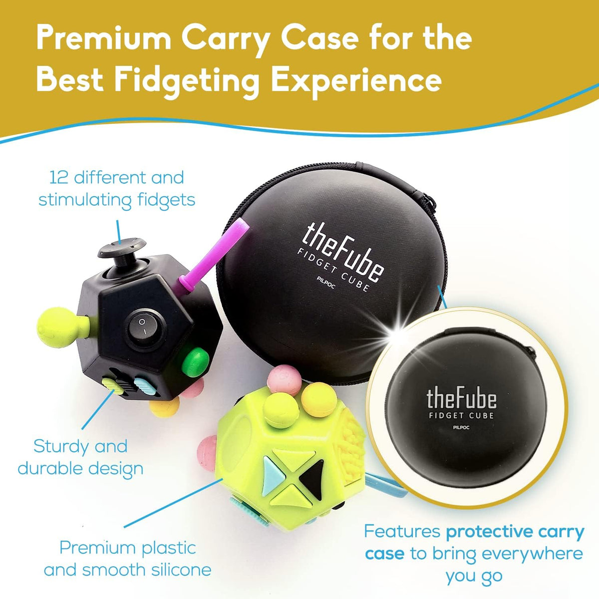 PILPOC theFube Cubo Fidget con 12 lados - Juguetes prácticos para l...