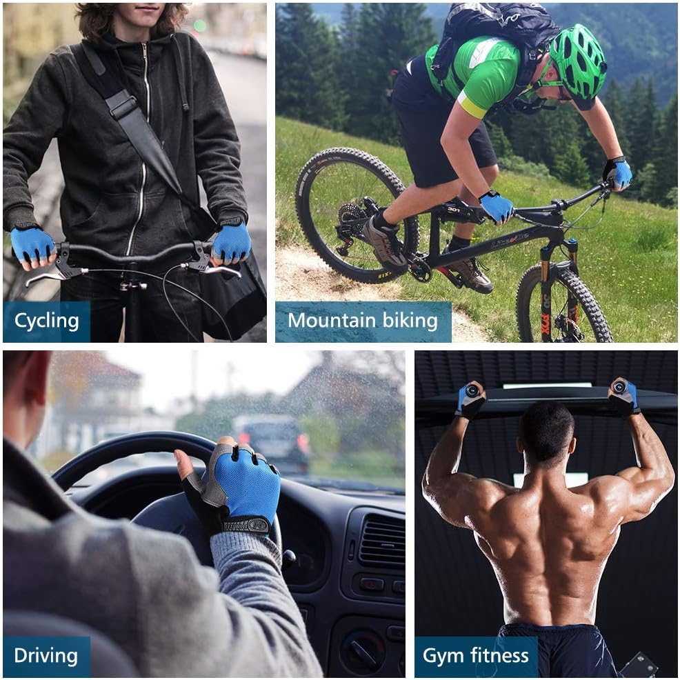 Accmor Guantes de ciclismo para hombres y mujeres, guantes de cicli...
