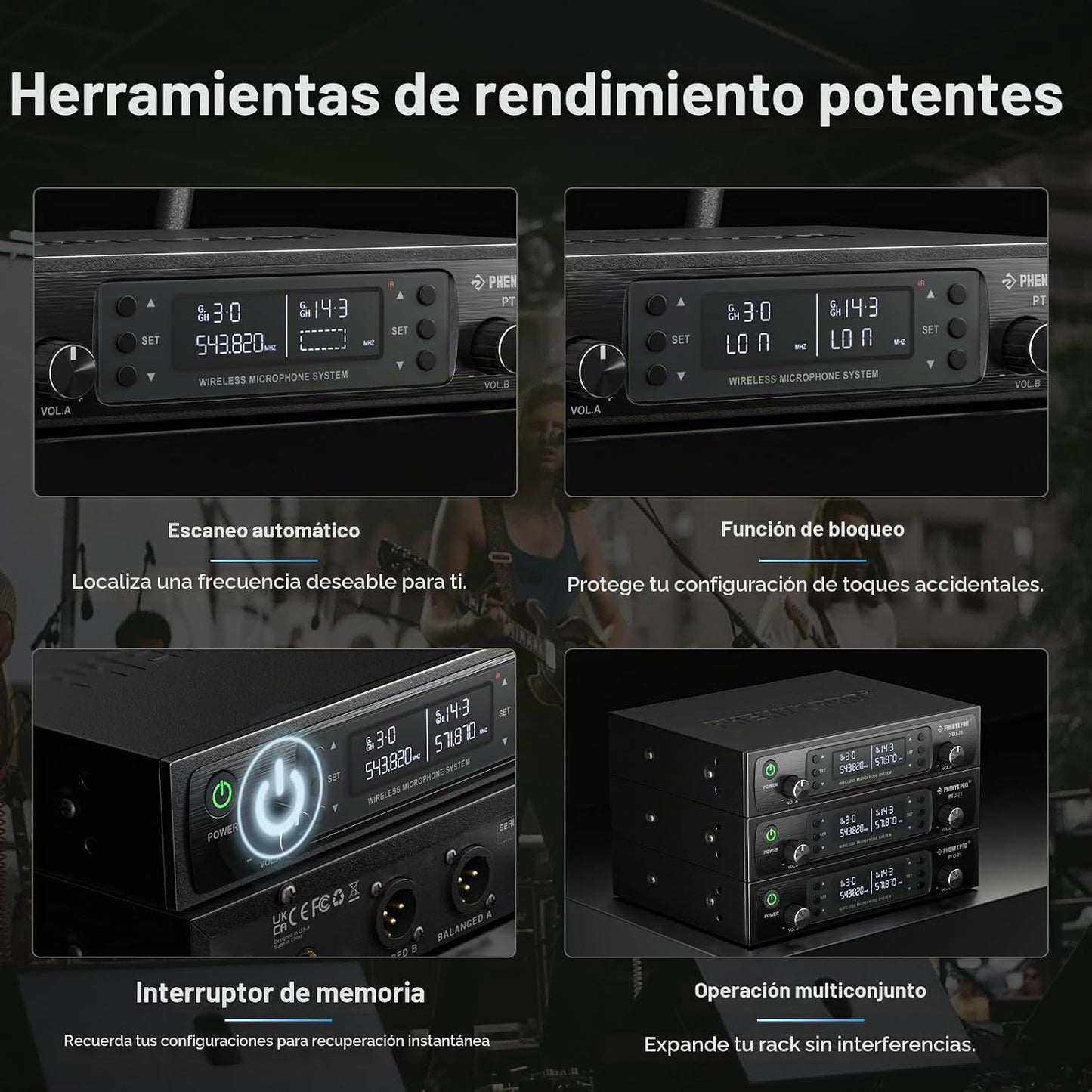 Phenyx Pro Sistema de micrófono inalámbrico, micrófonos inalámbrico...