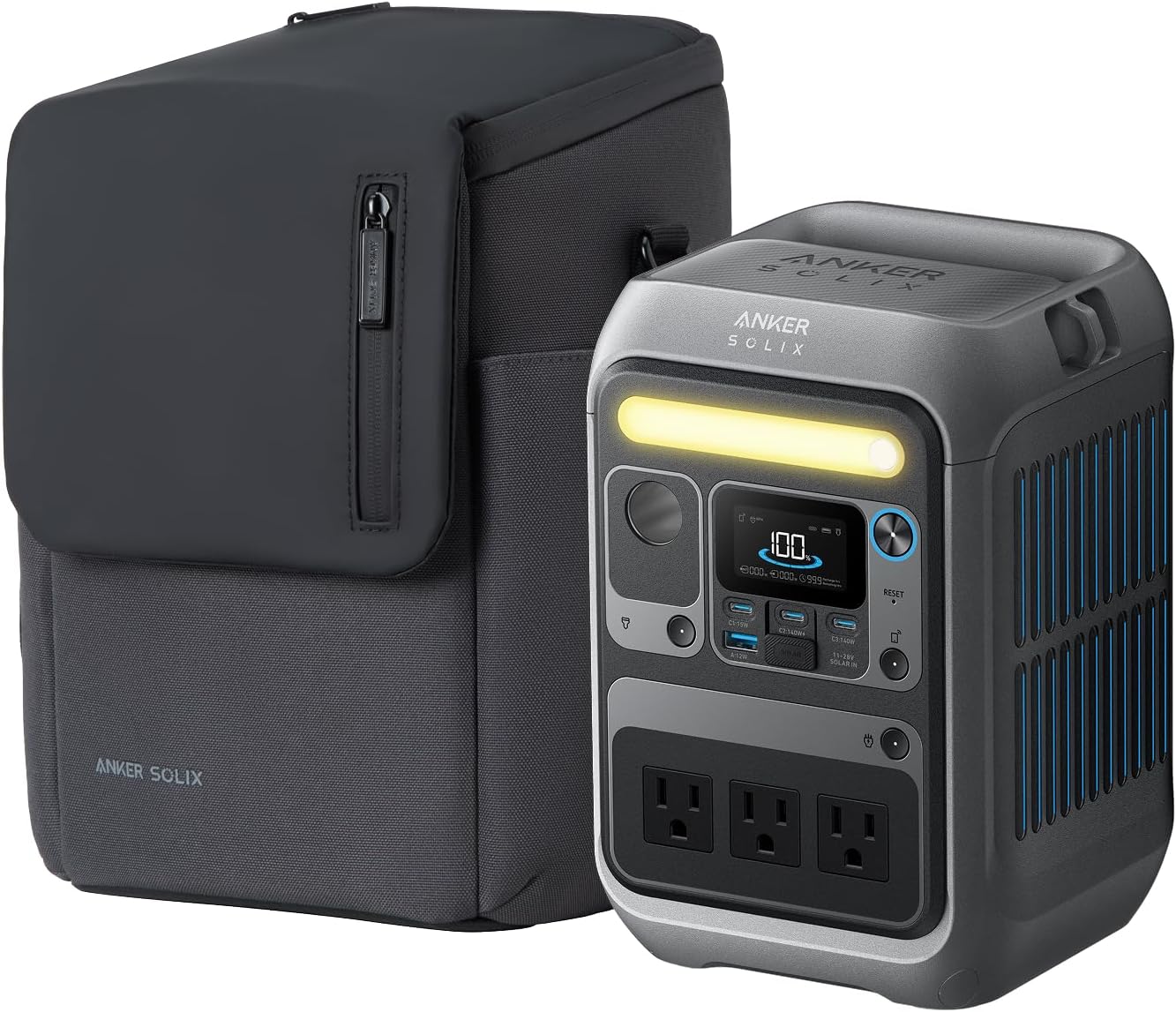 Anker Generador solar SOLIX C300 con bolsa protectora, estación de...