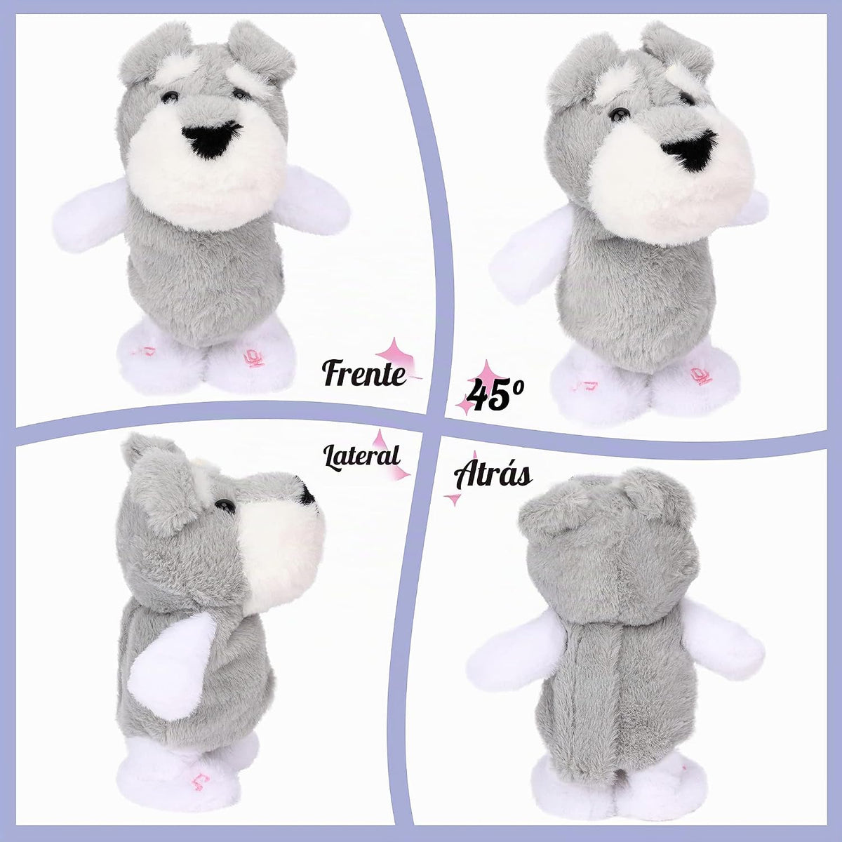Hopearl Talking Schnauzer - Perro cantante repite lo que dices, cac...