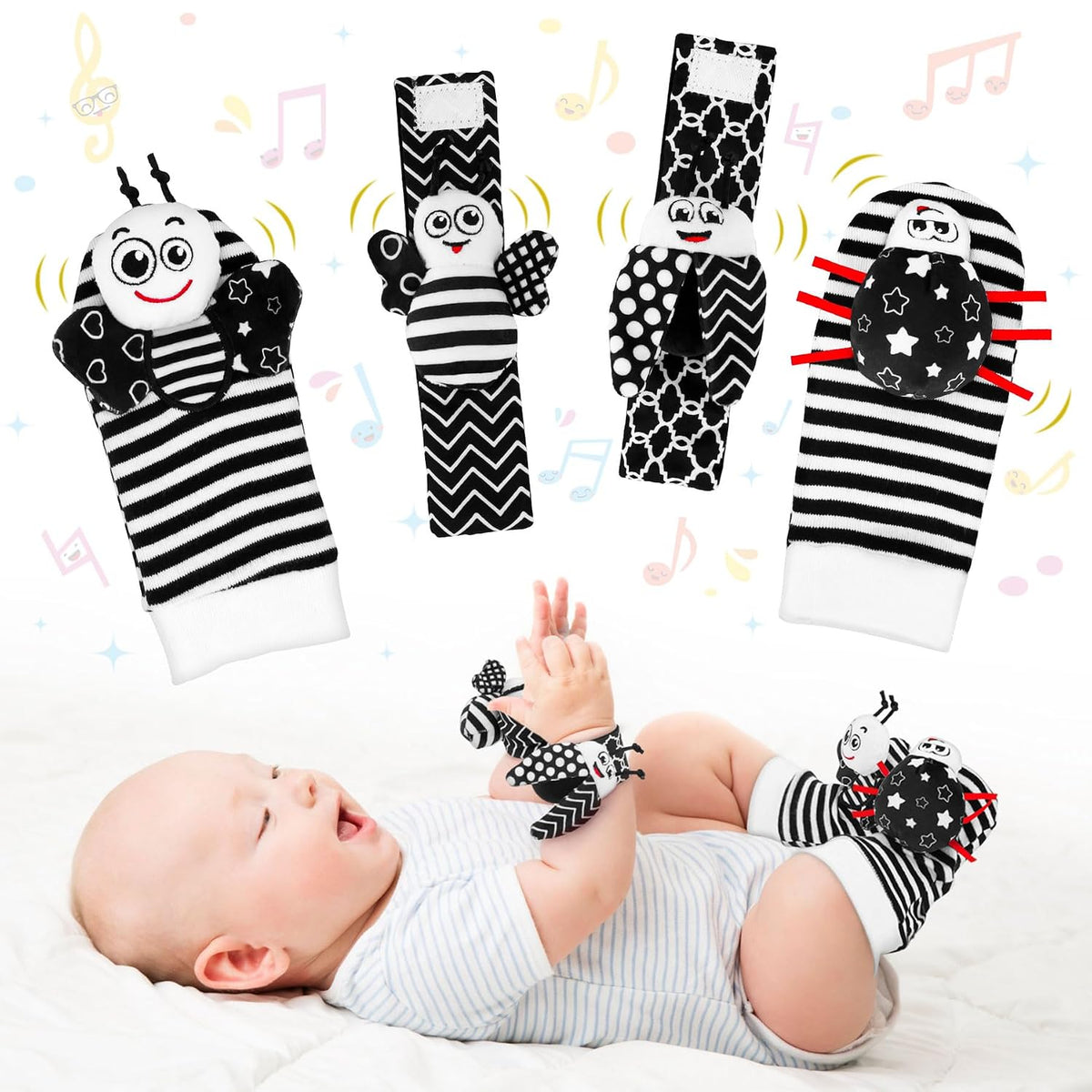 Zendstanding Juguetes para bebés de 0 a 6 meses \u2013 Juego de cal...
