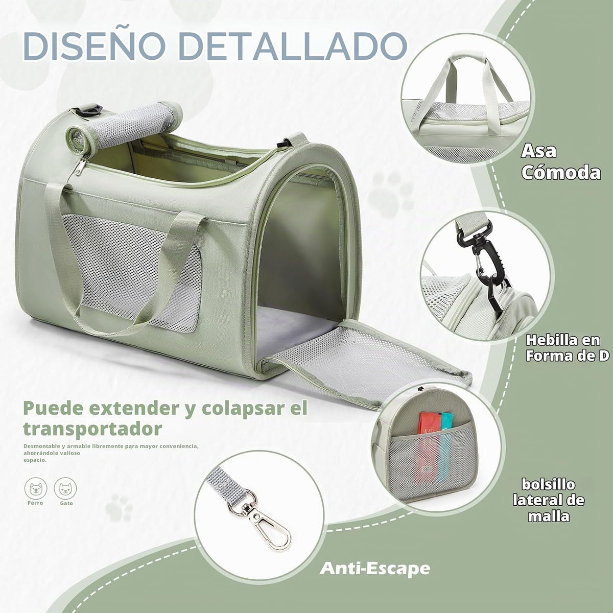 WEPLAN Estuche de transporte extragrande para gatos y perros, bolsa...