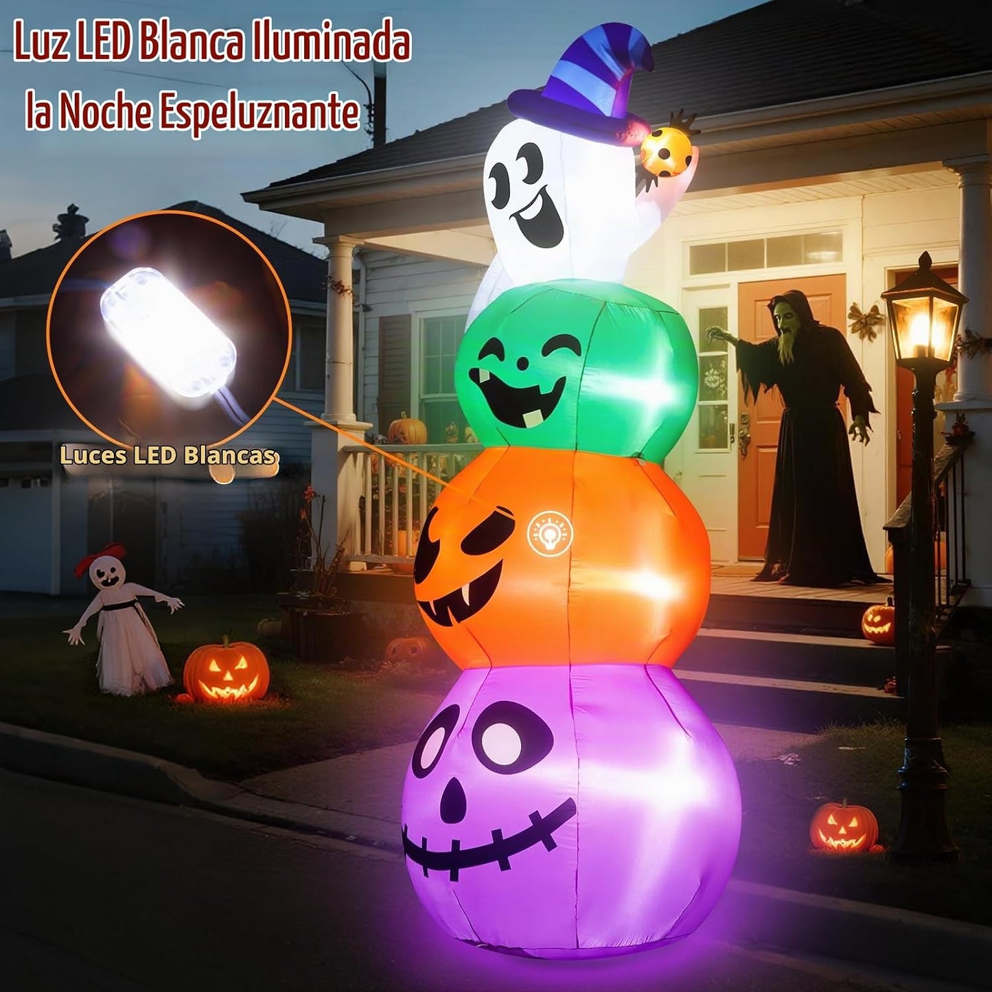 LOYO Decoraciones inflables de Halloween para exteriores, fantasmas...