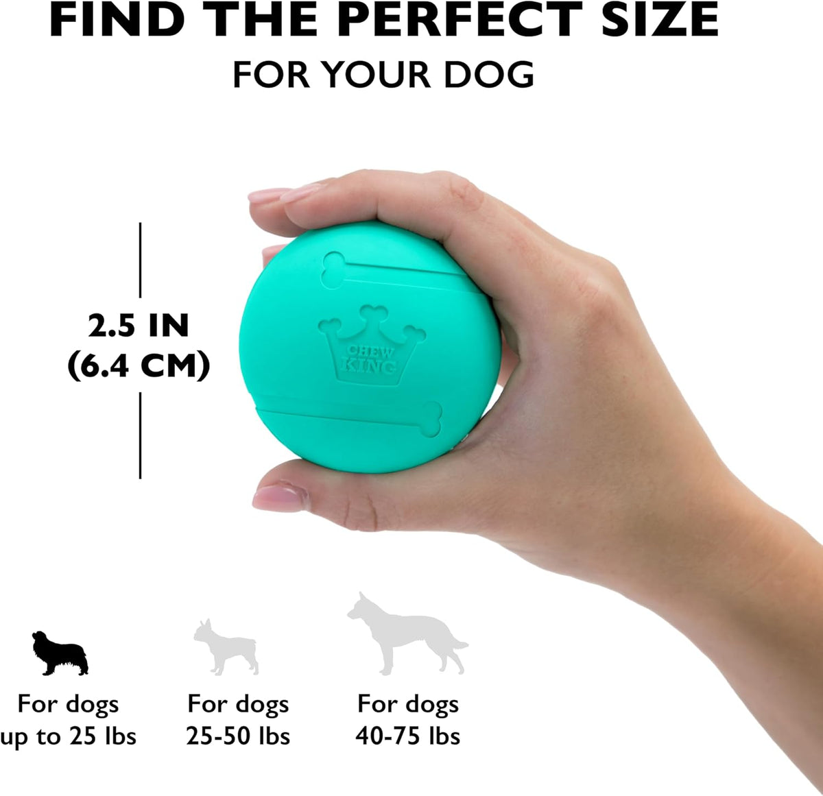 Chew King - Pelotas para lanzar y buscar, juguete de goma natural e...
