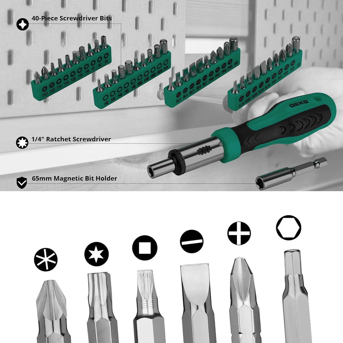 DEKOPRO Juego de herramientas: Kit de herramientas para el hogar de...