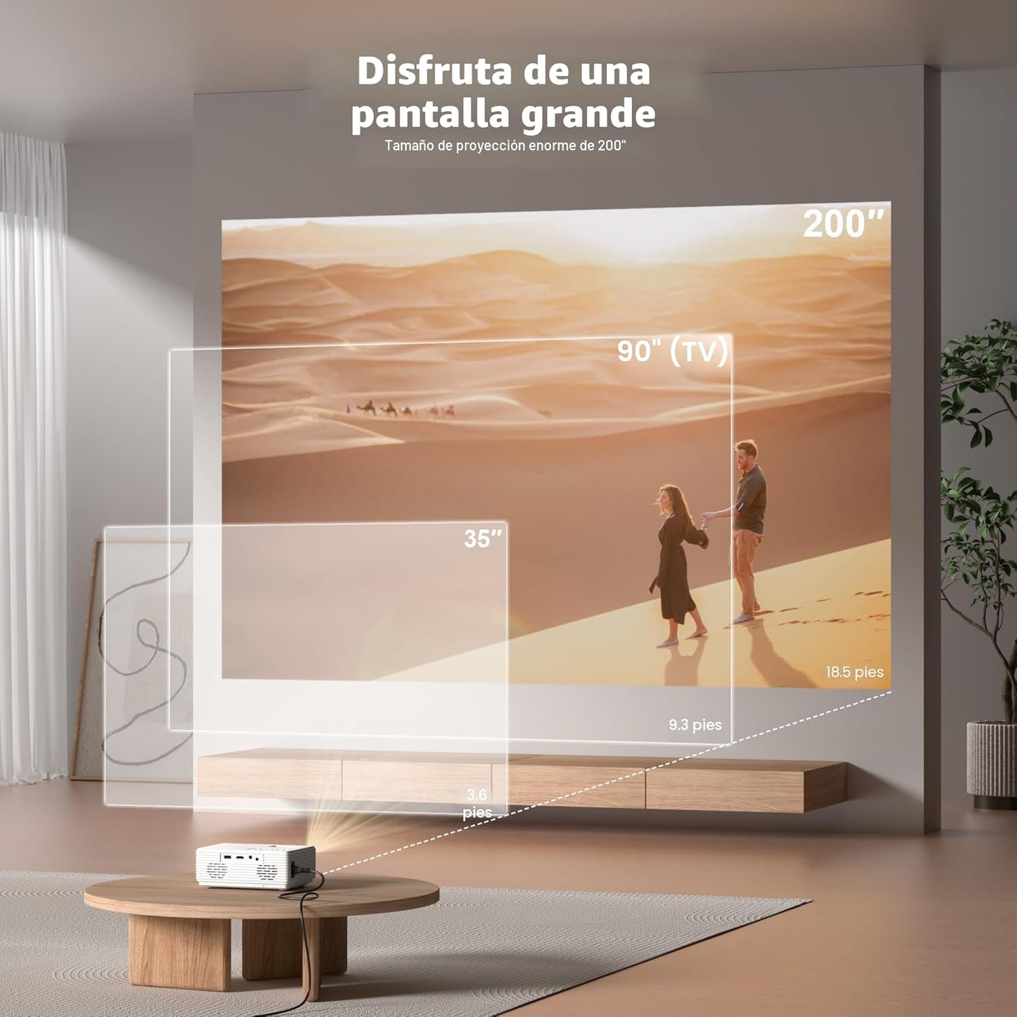 AuKing Proyector, mini proyector actualizado 2025, proyector de vid...