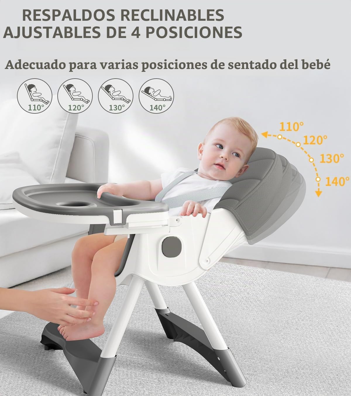 Silla alta para bebé, sillas altas 5 en 1 para bebés y niños pequeñ...