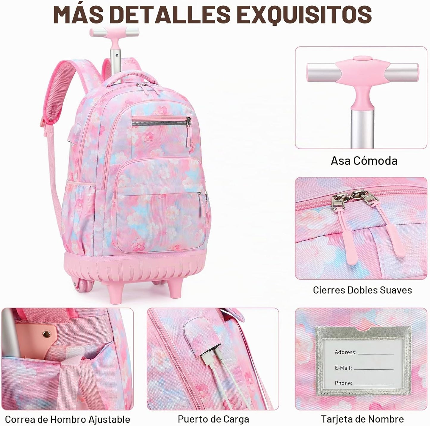 ACESAK 34 ES\/L, rosado Degradado, Moderno | Mochila escolar con ru...