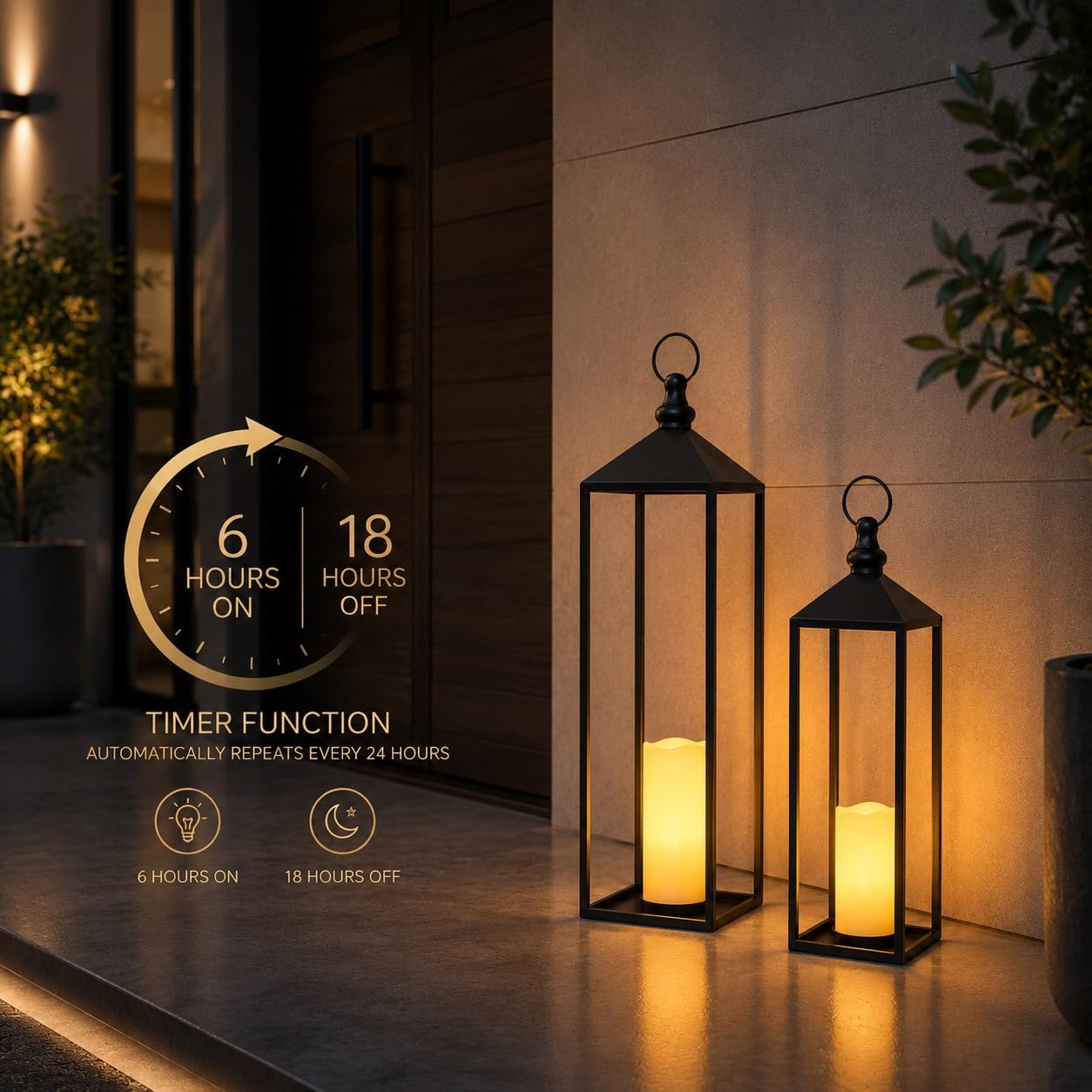 Faroles LED decorativos para interiores y exteriores, juego de faro...