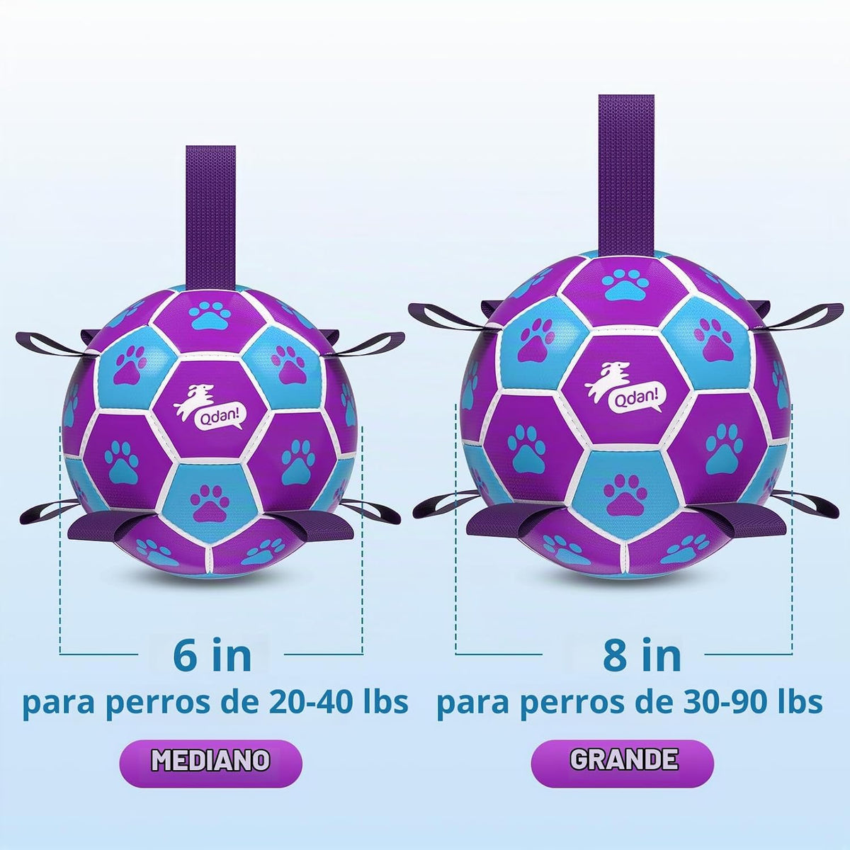 QDAN Juguetes de cuerdas para perros, pelota de fútbol con correas...