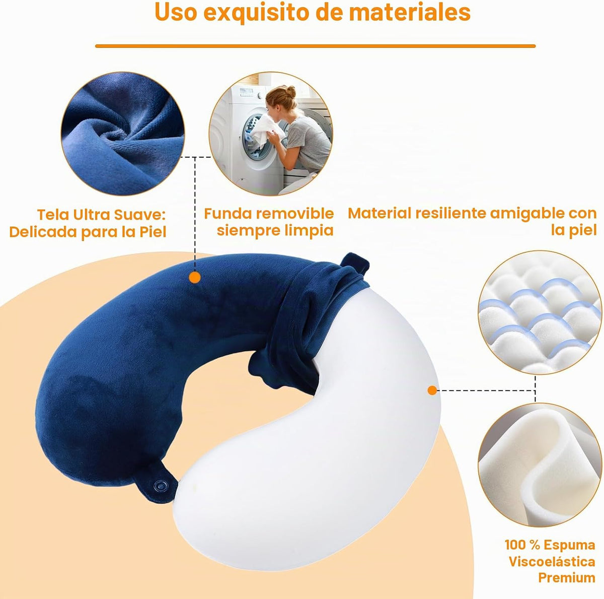 Far win Almohada de viaje, almohada cervical de espuma viscoelástic...