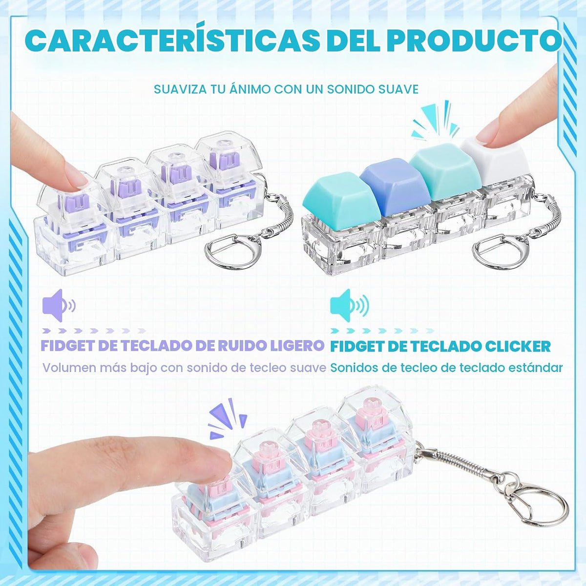 Halloscume 4 piezas Teclado de luz y sonido para adultos, juguete p...