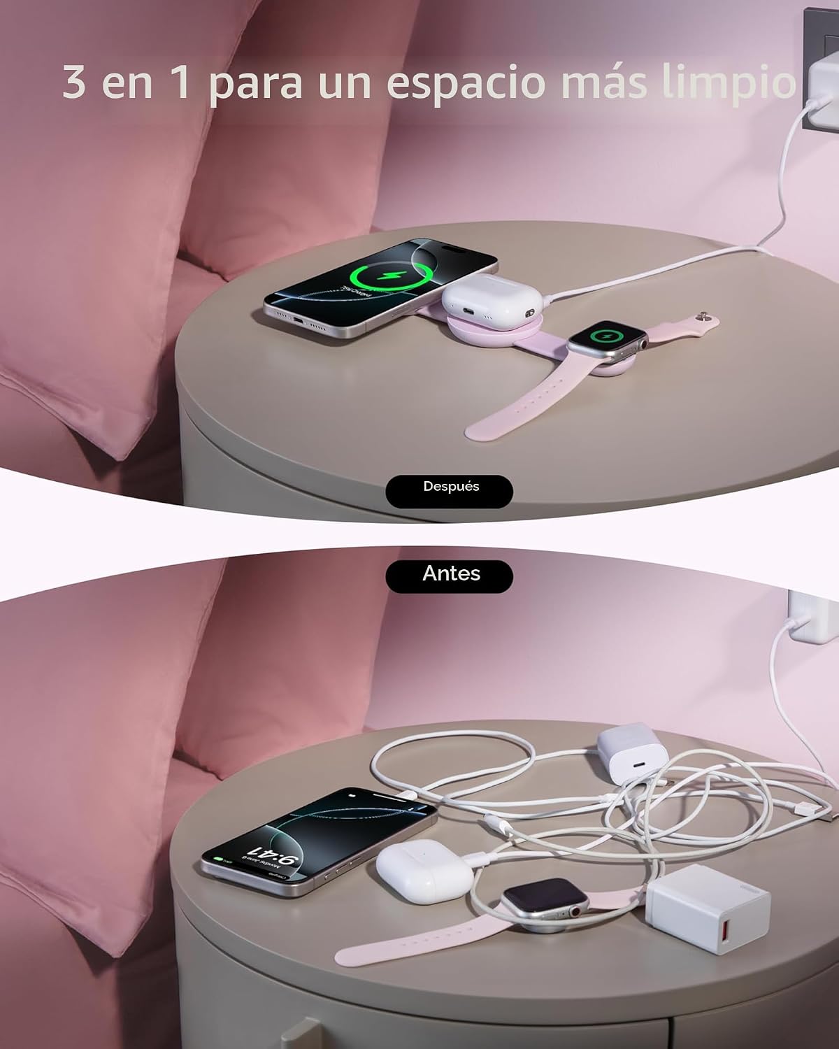 Anker MagSafe Compatible MagGo UFO 3 en 1 Cargador, Estación de Car...