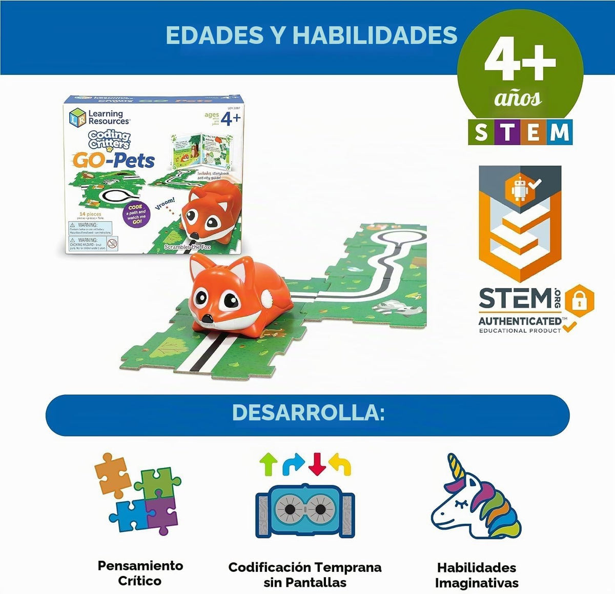Learning Resources Coding Critters Go Pets Scrambles the Fox - Jugu...