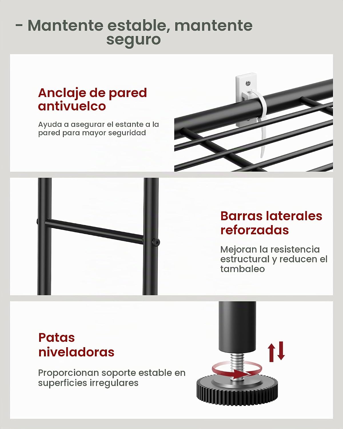 Sakugi Estantes de almacenamiento, organizador de estantes de 5 niv...