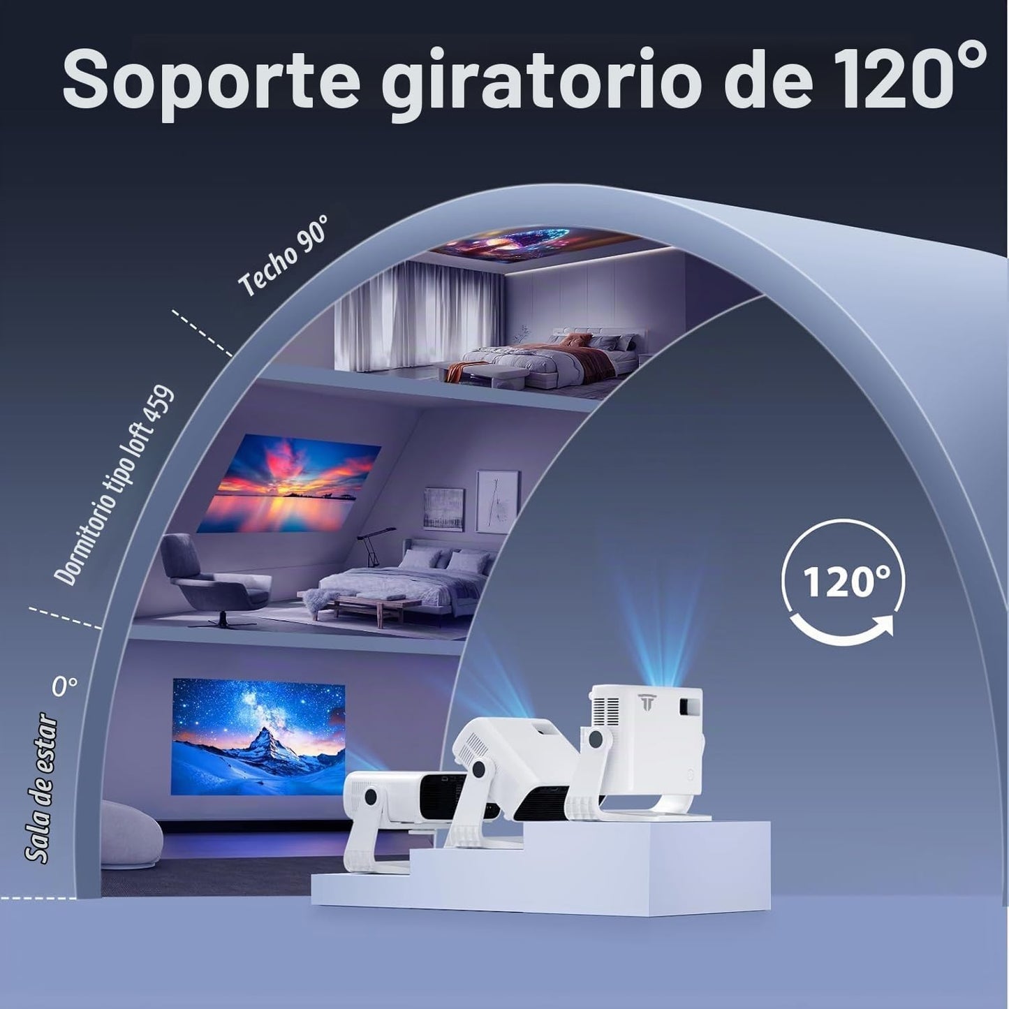 Wielio Proyector inteligente 2026 Android TV con WiFi 6 y Bluetooth...