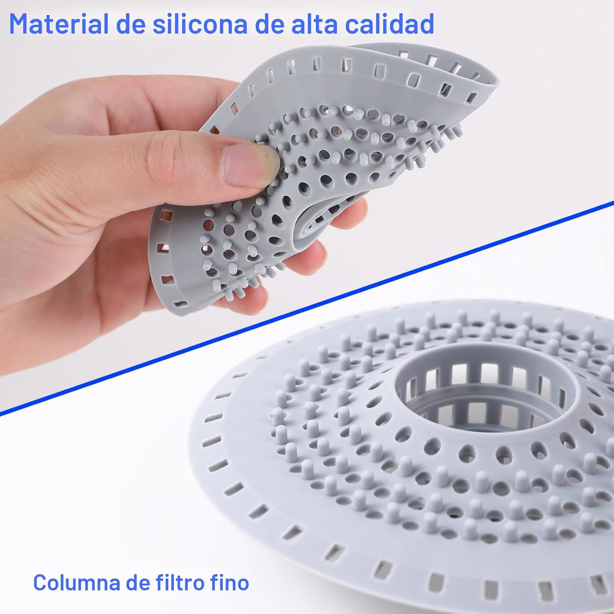 Atrapador de Pelo para Desagüe de Bañera, Filtro de Desagüe de Tubo...