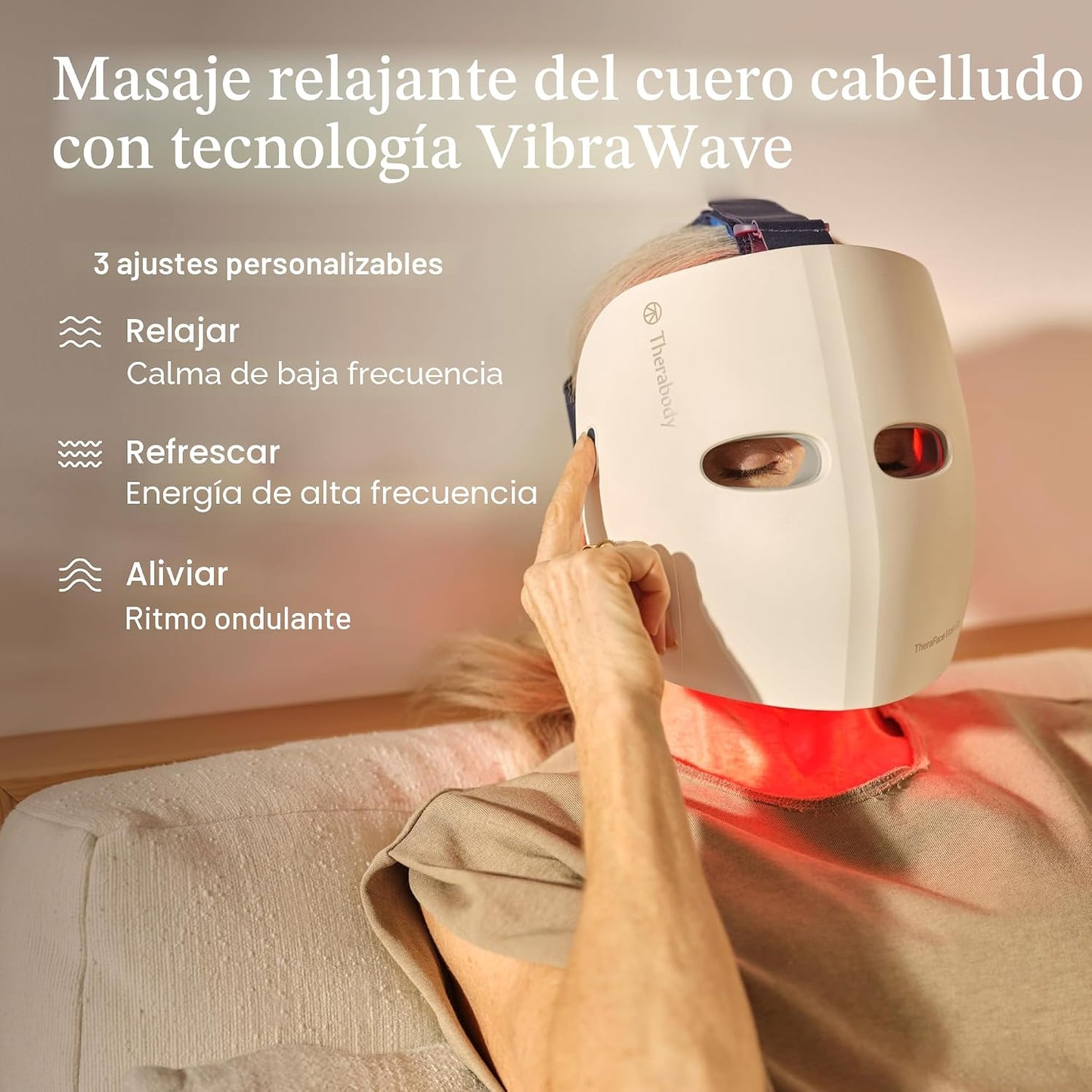TheraFace Therabody Mask Glo - Mascarilla LED inalámbrica para el c...