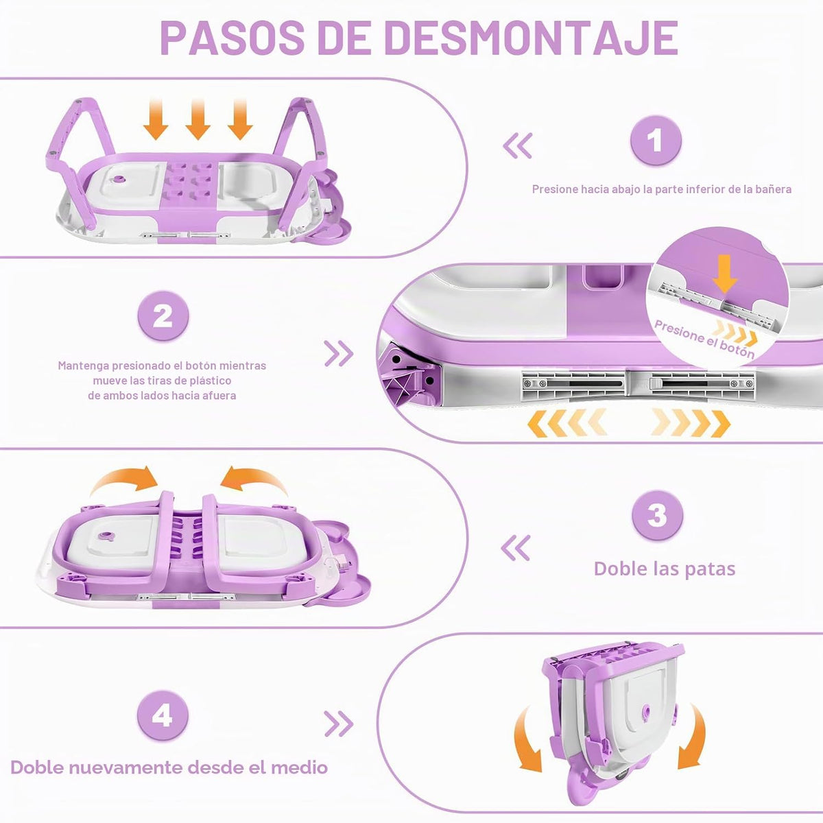 MoreFeel Bañera plegable para bebé recién nacido con termómetro y 1...