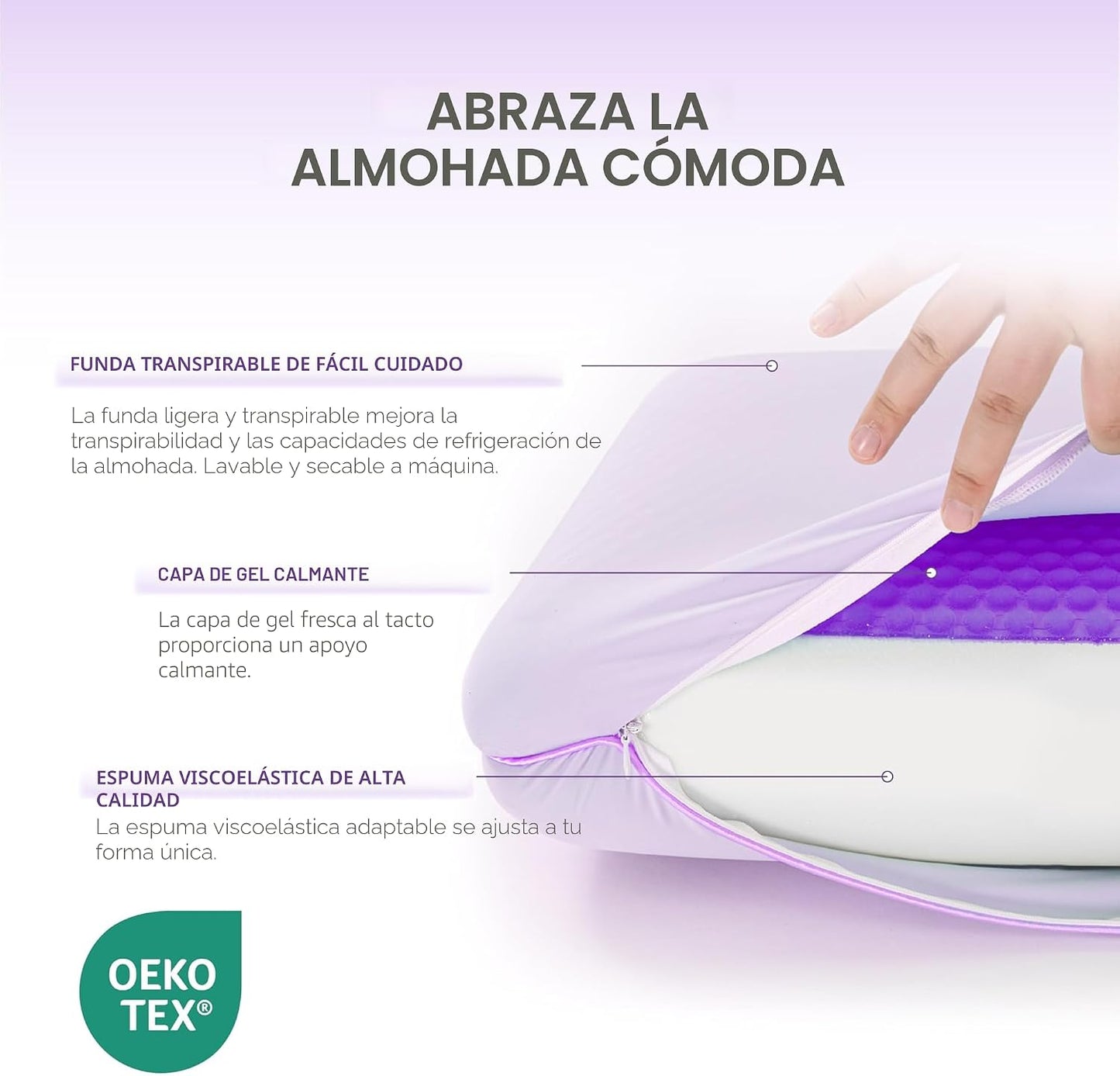 EGOHOME Almohada de espuma viscoelástica de gel refrescante, diseño...