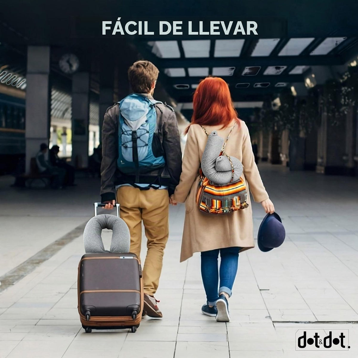 Dot&amp;Dot Almohada de viaje de espuma viscoelástica Twist para av...