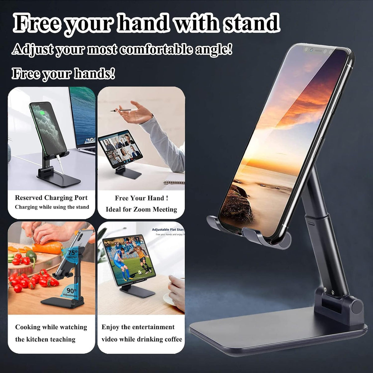Meetuo 2 soportes para teléfono celular, soporte de teléfono de alt...