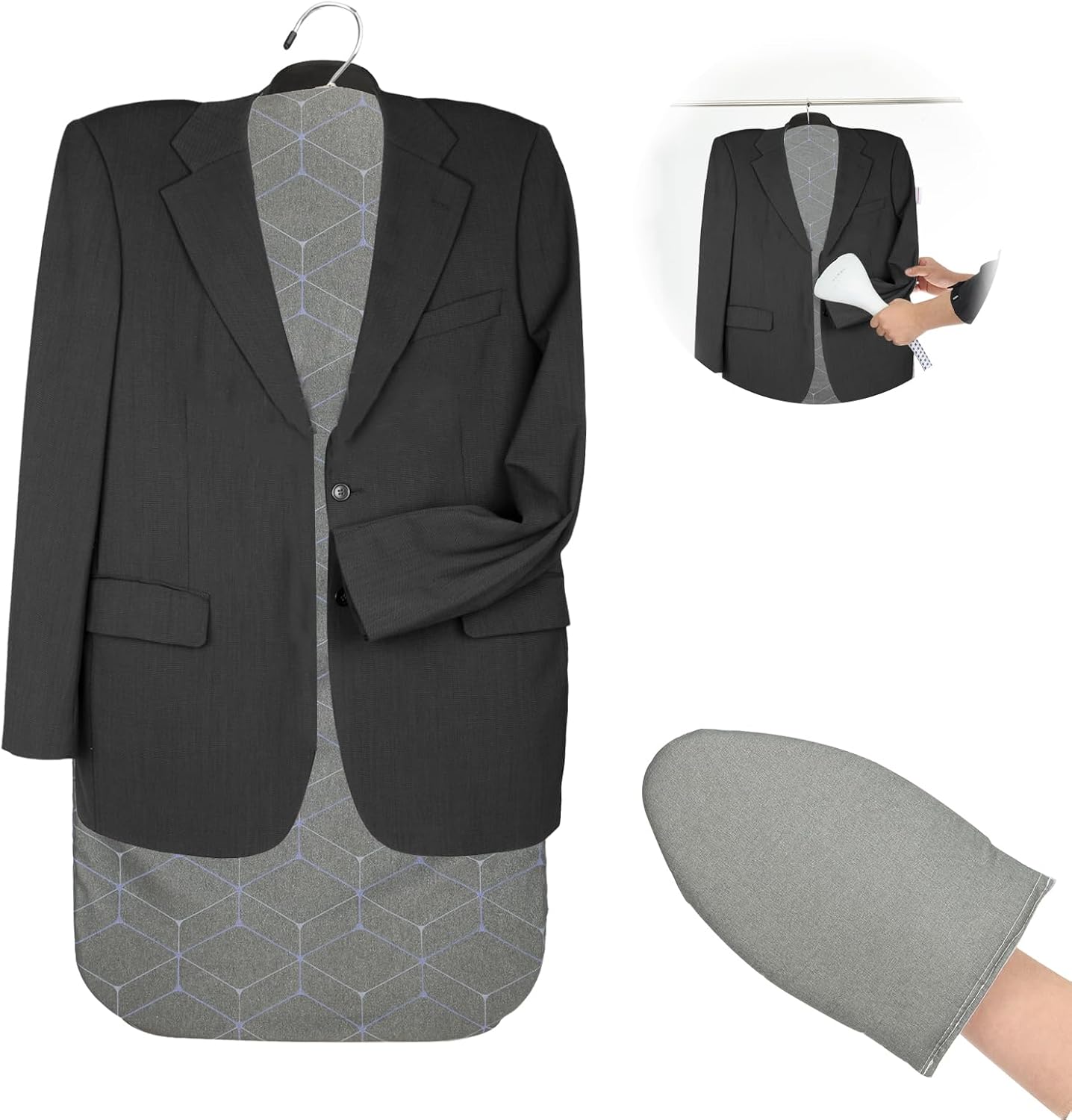 Tabla de vapor para ropa con guante de planchado, almohadilla de pl...