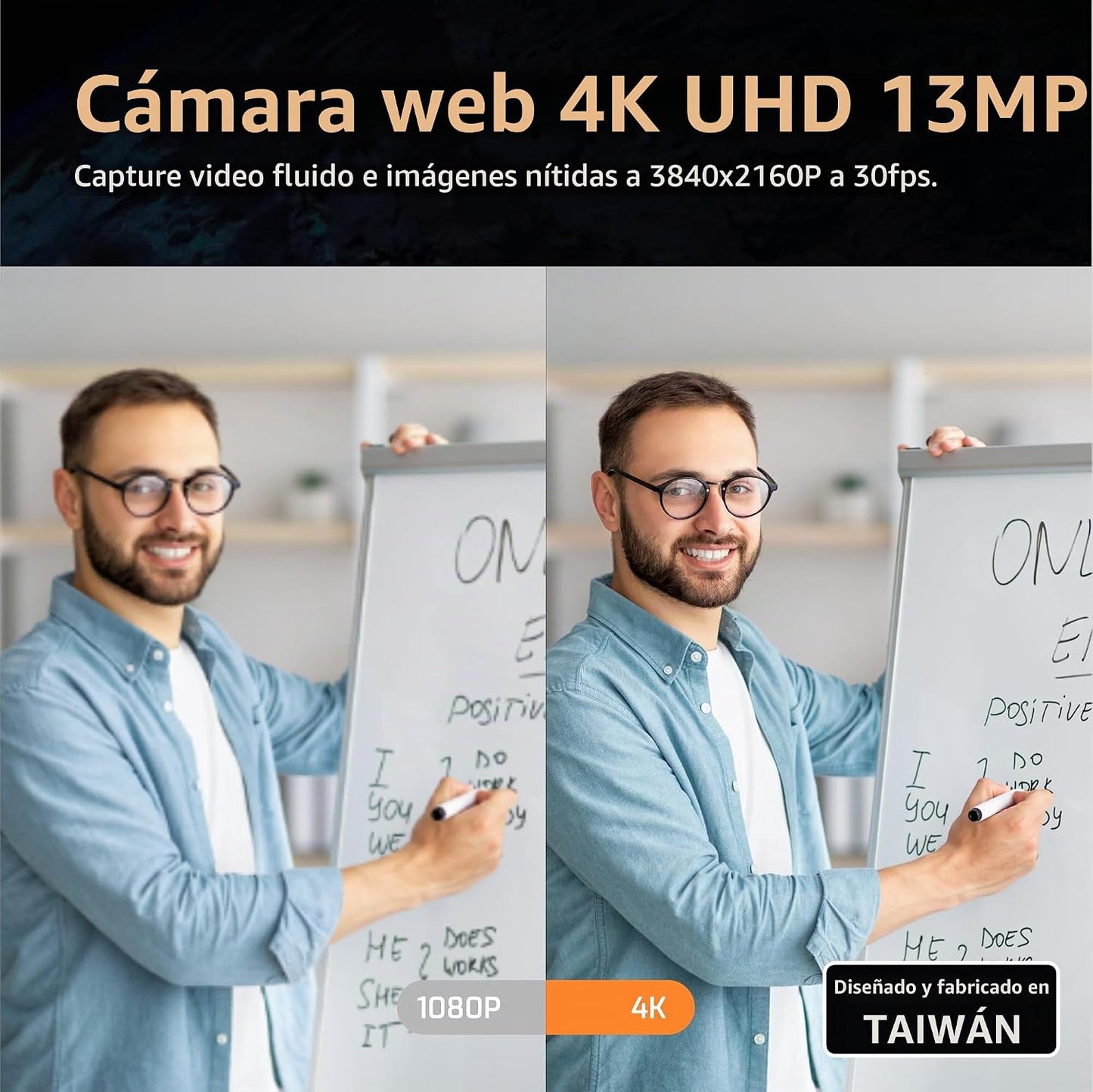 INSWAN INS-Flip 4 - Cámara de documentos plegable 4K 13MP, LED, mic...