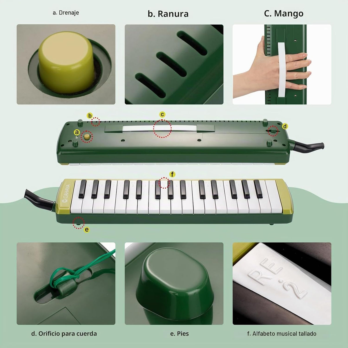 CAHAYA - Instrumento musical melódico de 32 teclas con boquilla de...