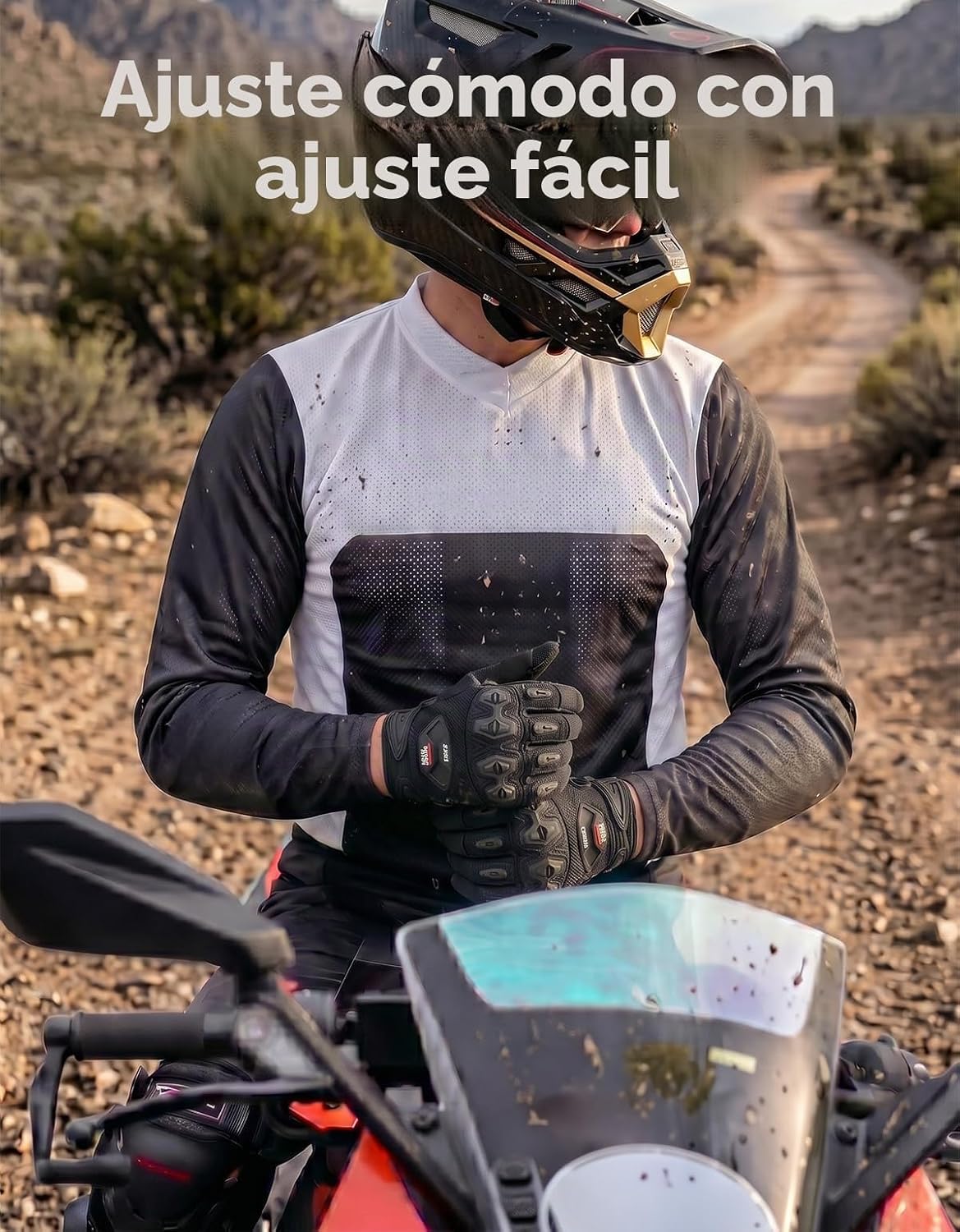 KEMIMOTO - Guantes para bicicleta de tierra para hombres, con panta...