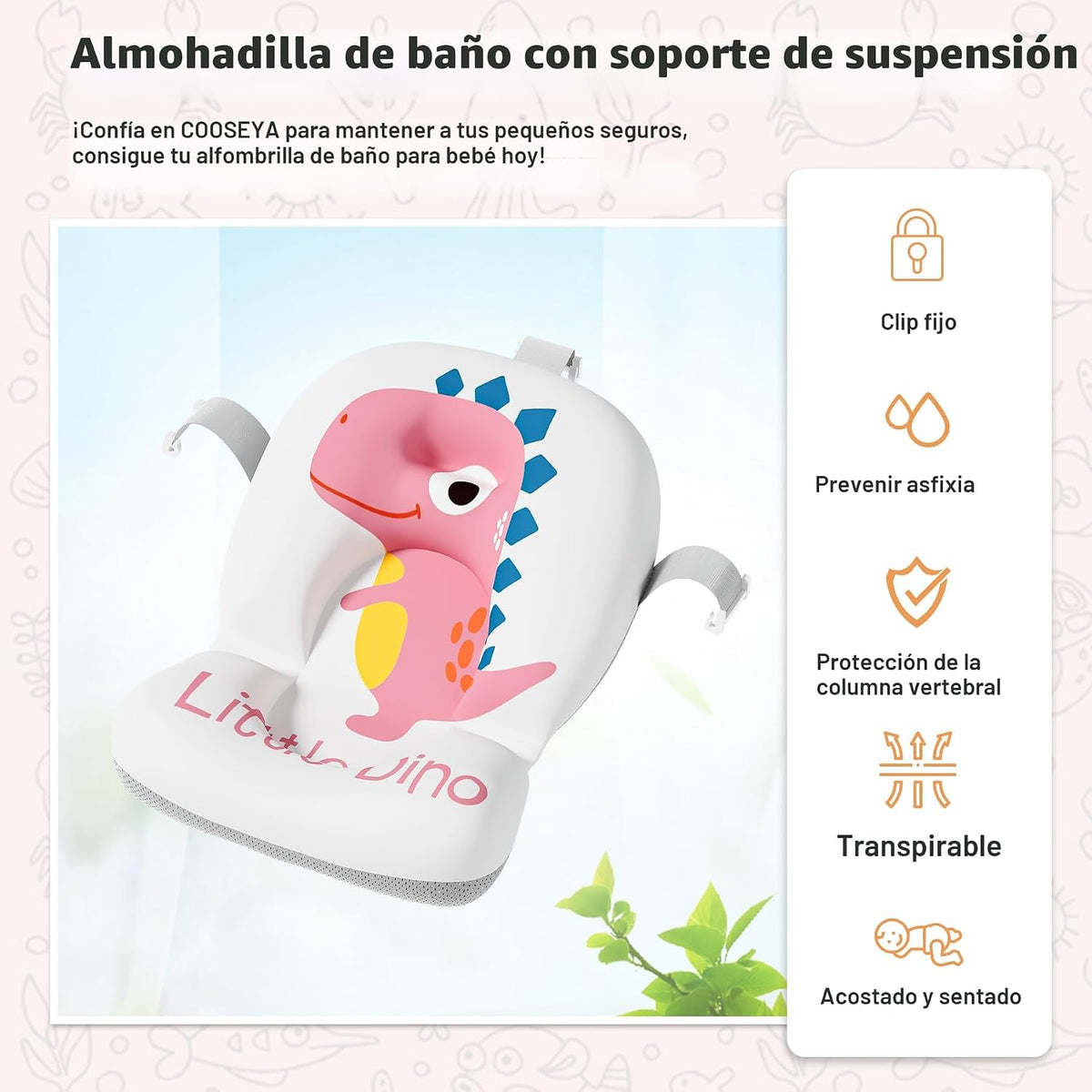 Bañera plegable para bebés recién nacidos con termómetro y cojín fl...