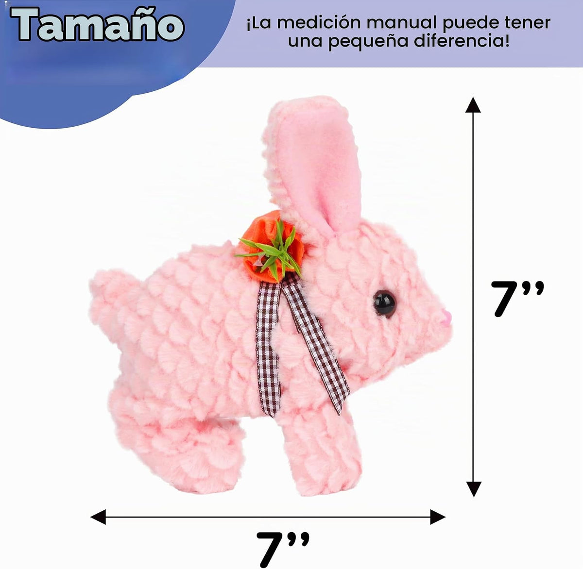 Hopearl - Conejo saltarín con orejas LED, mochila de zanahoria, jug...