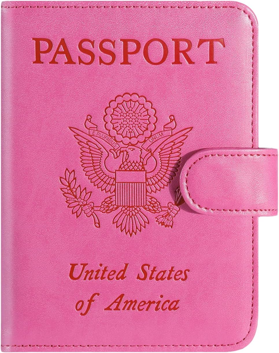 Funda para pasaporte, cartera con bloqueo RFID, funda de piel para...