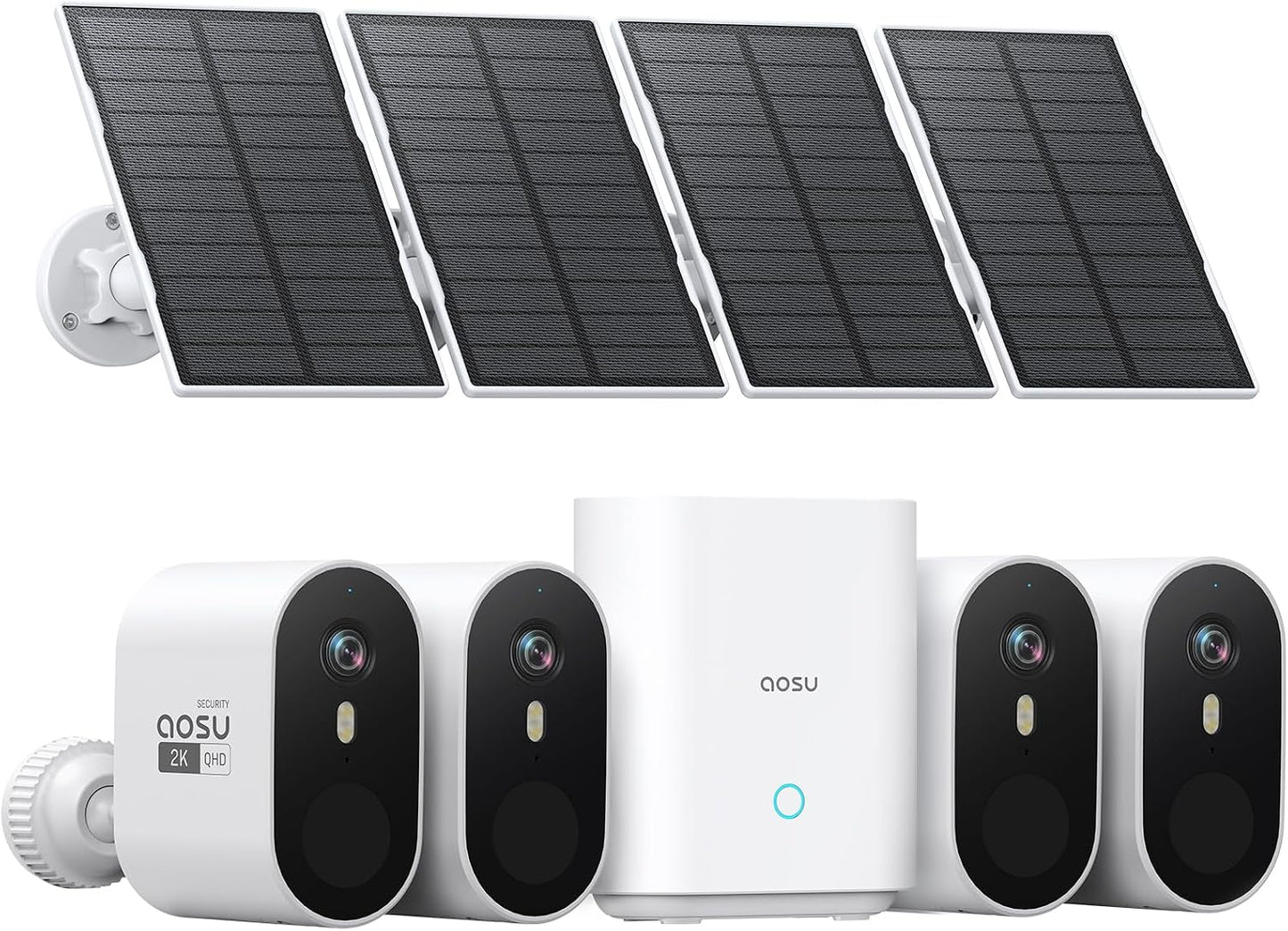 aosu Cámaras de seguridad solares inalámbricas para exteriores, kit...