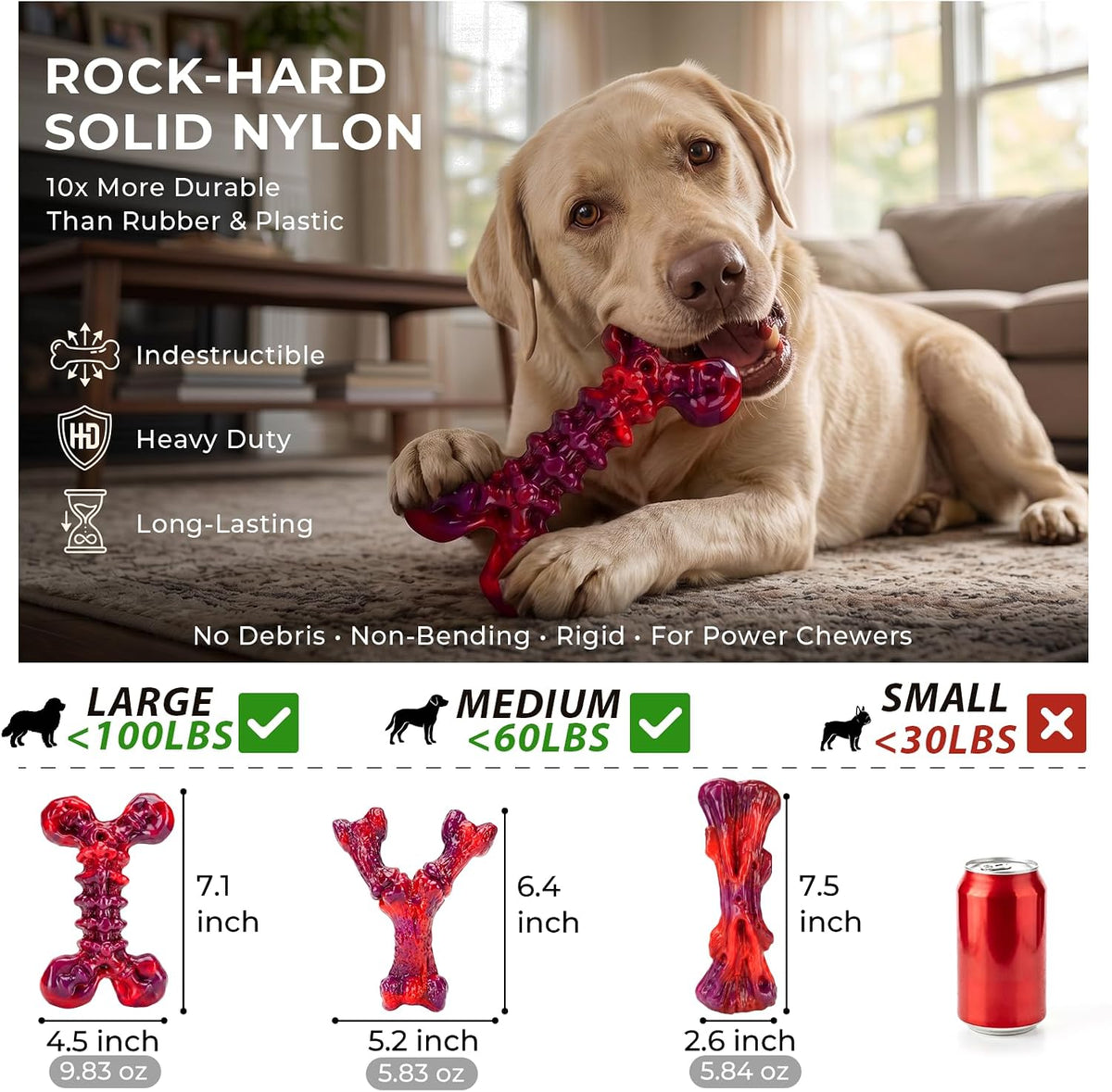 Kseroo - Juguetes indestructibles para perros que mastican agresiva...
