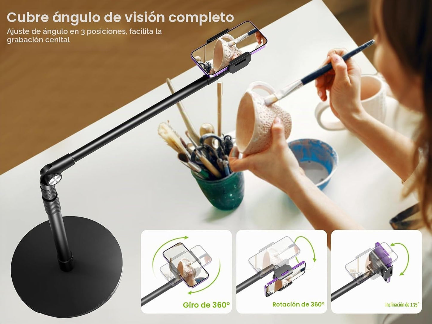 elitehood Soporte de teléfono superior de aluminio resistente, sopo...