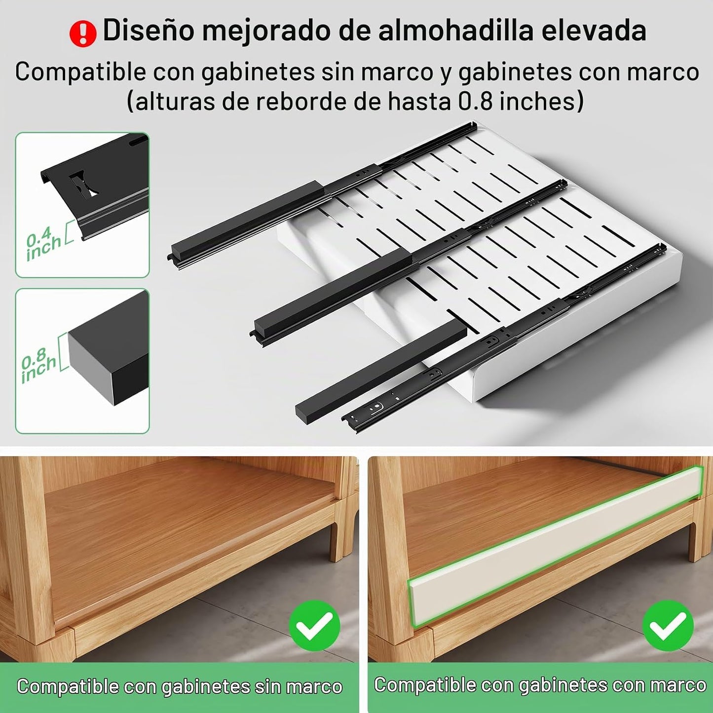 Organizador de gabinete extraíble, paquete de 2, expandible (30 cm...