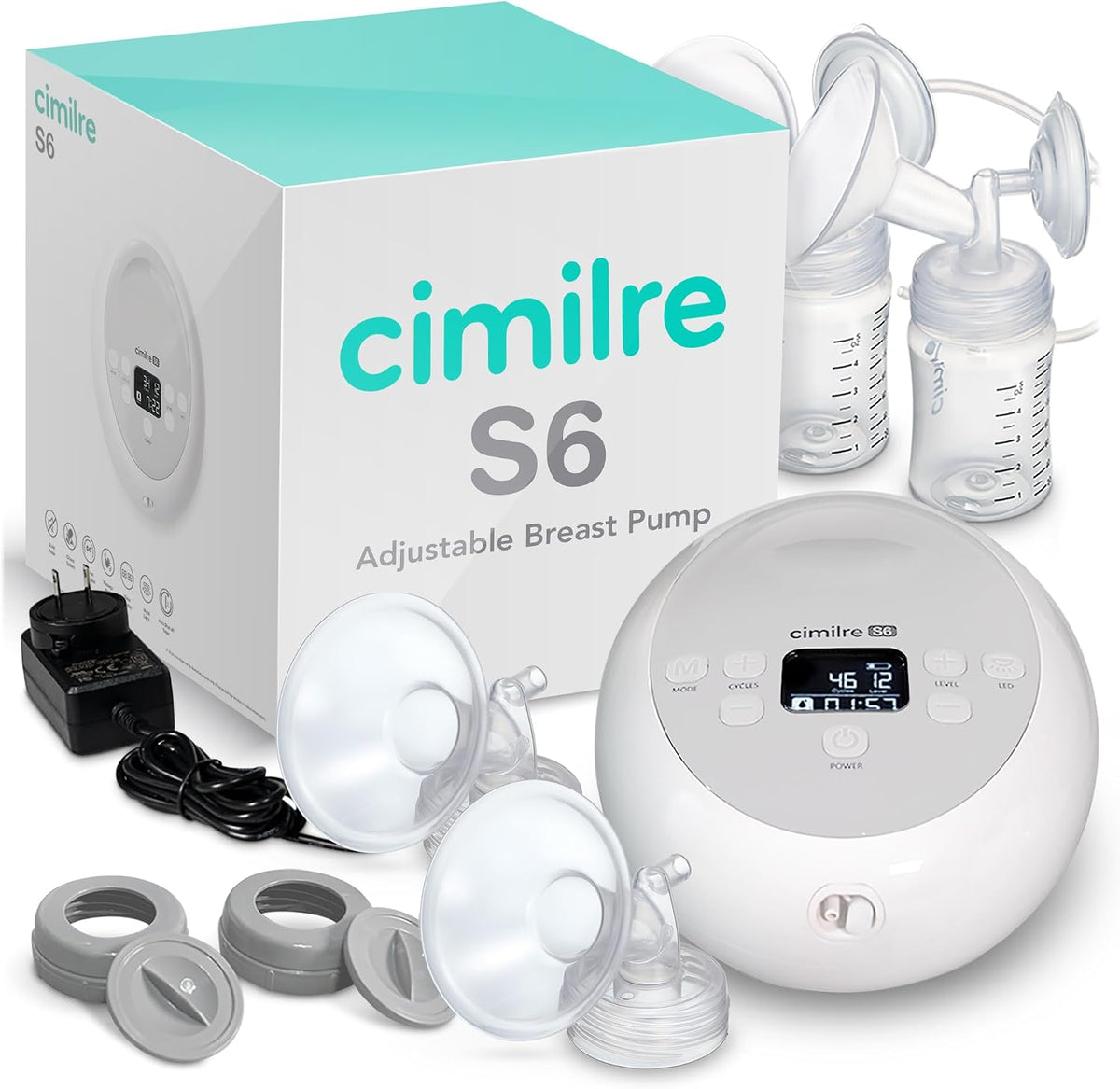 Cimilre Extractor de leche eléctrico doble ajustable S6 | Velocidad...